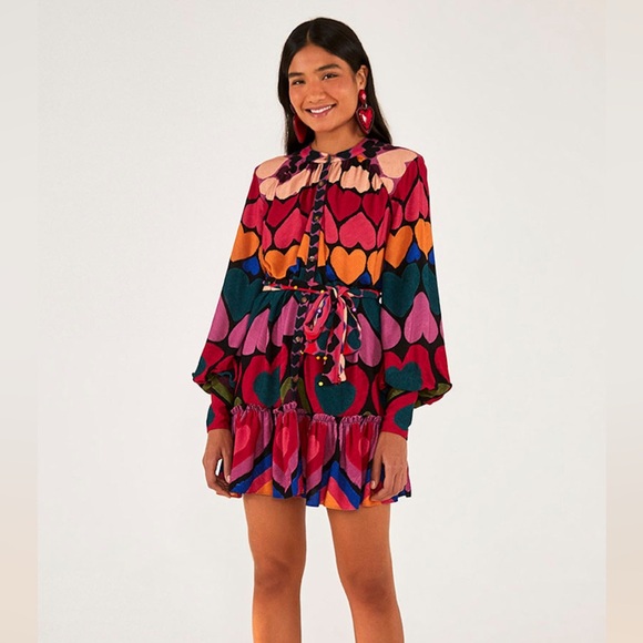 Farm Rio Full of Hearts Mini Dress